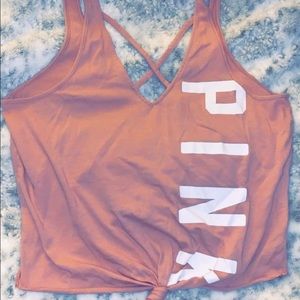 VS Pink tie front tank